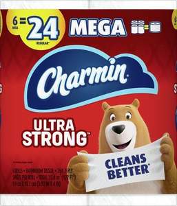 CharminUltra Strong <b>Toilet</b> Paper, 6 Mega <b>Rolls</b> = 24 Regular <b>Rolls</b> - Product Image 5