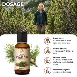 Aromatika Aceite Esencial 100% Puro de Agujas de Pino Enano y Hoja de Pinus Mugo 5ml/10ml/50ml Aromaterapia Natural Destilado al Vapor - Product Image 5