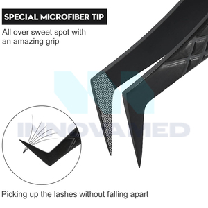 Qualité supérieure Acier inoxydable noir mat Durable Prise en main parfaite Service OEM Emballage personnalisé Pince à cils pointus - Product Image 2