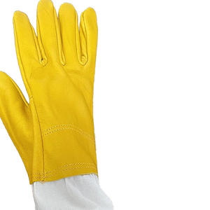 Guantes de apicultura de piel de cabra profesional Puños protectores largos Guantes de apicultura de cuero suave para apicultura de piel de vaca - Product Image 6