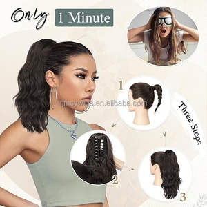 Fermaglio ad artiglio corto ondulato in coda di cavallo Extension per <span class=keywords><strong>capelli</strong></span> a strati naturali soffice con coulisse coda di cavallo pezzo per <span class=keywords><strong>capelli</strong></span> da donna - Product Image 2