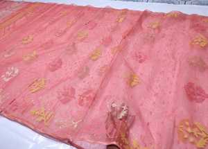 Exclusivo Deshi Orange Dhakai Jamdani Sharee exportable para mujer JAMDANI FABRIC Blue GREEN Golden Sky Blue de Bangladesh - Product Image 5