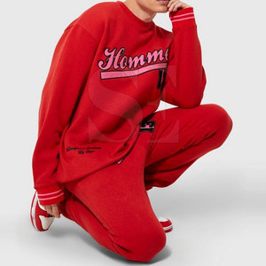 Ensemble survêtement personnalisé pour homme en molleton rouge French Terry, pantalon évasé et sweat à capuche, coton de haute qualité, taille XXL, streetwear, polaire avec logo - Product Image 3