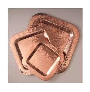 ถาดทองแดงทำเสร็จแบบโบราณถาดเสิร์ฟทรงรีสไตล์วินเทจพร้อมเทคนิคขัดเงาแบบธรรมชาติถาดที่มีความต้องการสูง - Product Image 3