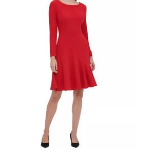 Abito Asimmetrico Rosso da Donna Tommy Hilfiger Taglia 6 con Vita Naturale - Product Image 3