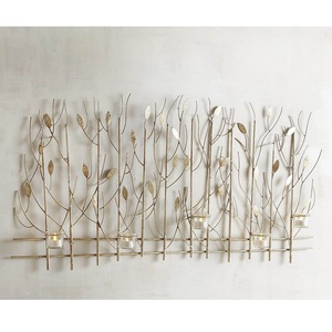 Diseño de hoja Vintage más decorado de alta calidad de Metal hecho a mano diseño de pared arte T luz portavelas soporte para la venta - Product Image 1