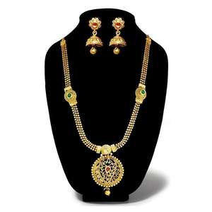 Kriaa Pota Stone Gold Plated Fine Jewelry Set 1109821 Incluye collar - Product Image 1