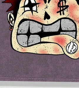 Camiseta con estampado de retrato de grafiti divertido personalizado, camiseta informal de manga corta con diseño de hombros caídos, camiseta de lavado ácido para hombre - Product Image 4