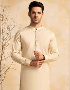 Dernier design traditionnel ethnique afghan musulman, shalwar kameez noir pour homme, costume 2 pièces, style col respirant, style régulier, fête, hiver - Product Image 2