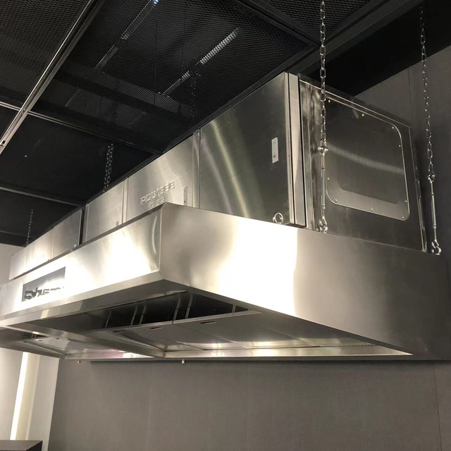 Polygee Commercial Kitchen Electrostatic Oil Smoke Exhaust Fan Extractor Range Hoods for Large Kitchen Hotel