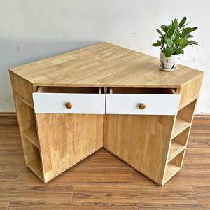 Commode minimaliste en chêne moderne avec tiroirs en MDF et en métal pour chambre à coucher et salon - Product Image 4