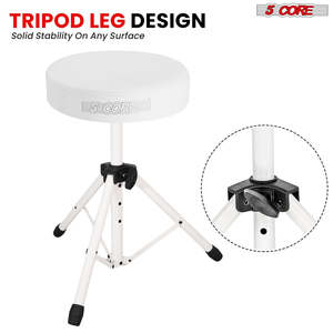 5 Core Drum Throne 3 Thick Padded Memory Foam Comfortable Drummer <b>Stool</b> 330Lb Capacity Adjustable - Product Image 2