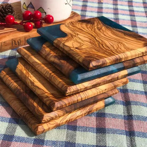 High End Solid Wood Drink Coasters Handmade Natural Wooden Tea Coffee Coaster Set Eco Friendly Reusable <b>Furniture</b> - Product Image 1