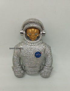 Colgante de Lujo de Astronauta Alienígena en Plata 925 con Moissanita Totalmente Engastada, Joyería Espacial Hip Hop para Fiestas, Unisex - Product Image 1
