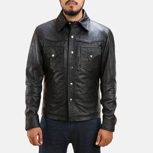 Veste en cuir véritable artisanale pour homme, imperméable, respirante, séchage rapide, écologique, vêtement d'extérieur, texture avant - Product Image 5