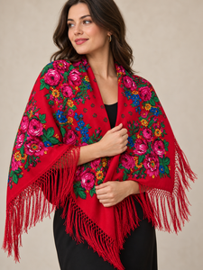 Women's Square Lightweight Cotton Kashmiri Shawl Traditional Floral Print Fringe <b>Scarf</b> <b>Pashmina</b> Style Anti-Bacterial Quick Dry - Product Image 3