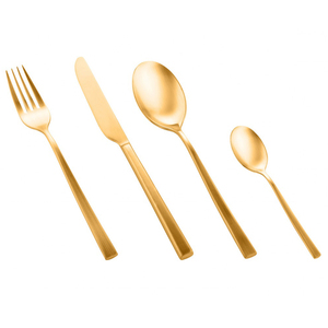 Juego de cubiertos de acero inoxidable con acabado de cobre dorado, cubiertos de boda que incluyen tenedor, cuchillo, cuchara, material de utensilio - Product Image 4