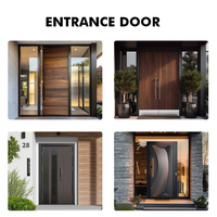Offre Spéciale américain Deluxe Résistance à la corrosion Entrée principale sans formaldéhyde Entrée extérieure Porte en bois pivotante personnalisée