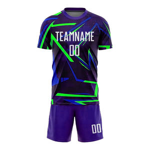 Kit de fútbol de sublimación completa personalizado para hombres y mujeres, camiseta de fútbol cómoda de tela ligera suave, 100% poliéster - Product Image 2