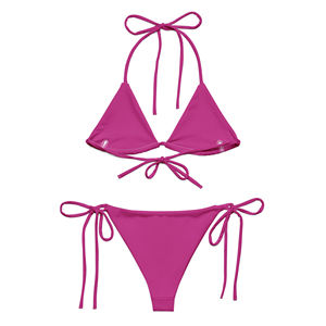 Ensemble de bikini à cordon réglable de couleur unie coupe brésilienne de haute qualité pour femmes maillots de bain entièrement personnalisables prêts à expédier - Product Image 2