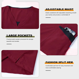 Haute qualité Polyester Spandex Jersey respirant soins infirmiers hôpital Scrubs OEM uniformes médicaux, y compris les blouses de laboratoire - Product Image 4