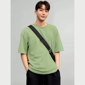 Fabricante de fábrica suministro Unisex 100% algodón 220g hombro caído camiseta de gran tamaño impresión personalizada hombro caído 100% - Product Image 1