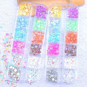 Nouvelles perles <span class=keywords><strong>de</strong></span> sirène Aurora aux couleurs bonbon, strass en cristal à dos plat, 12 grilles, à coller, pour nail art 3D DIY, vêtements et chaussures - Product Image 4