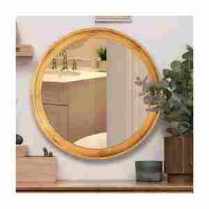 Diseño de Venta caliente y espejo portátil hecho a mano Marco de madera redondo moderno Artesanía EN LA India con calidad superior - Product Image 3