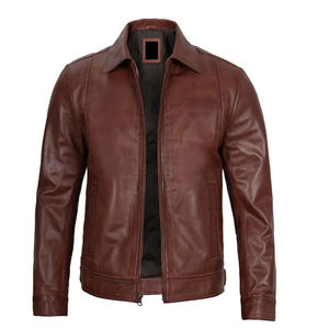 แจ็กเก็ตหนังสำหรับผู้ชายเสื้อแจ็คเก็ตหนังแขนยาวสำหรับฤดูหนาวดีไซน์ล่าสุด - Product Image 4