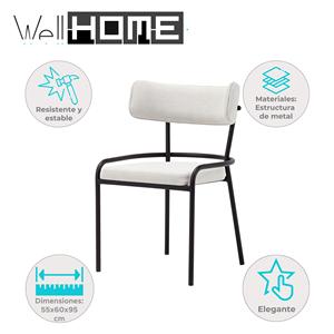 Sedia da Pranzo 'Pole' Beige di Well Home, Design Minimalista per Spazi Moderni e Sofisticati 55x60x95cm - Product Image 2