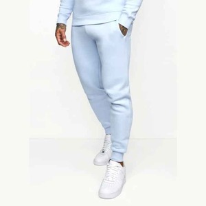 Combinaison de survêtement bleue avec logo personnalisé Survêtement uni pour homme Pantalon de sport de remise en forme Ensemble 2 pièces Survêtement pour homme pour l'hiver - Product Image 3