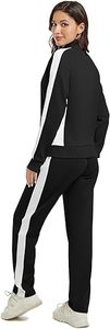 Tenues de jogging de gymnastique décontractées pour femmes à manches longues ensemble de survêtement à fermeture éclair complète à col montant avant respirant pour l'automne - Product Image 5