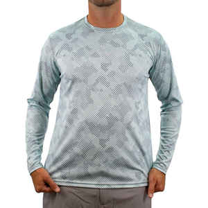 Sublimación personalizada Camisa de pesca de manga larga para hombres Protección UV UPF 50 Secado rápido Transpirable 100% Poliéster Diseño de color sólido - Product Image 1