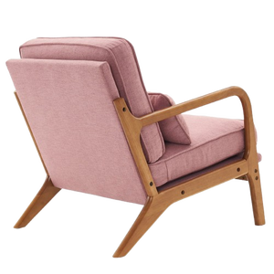 Nordic Scandinavian Upholstered Dining Chair Wooden Armchair <b>Cushioned</b> Eco-Friendly Semicircular for Home Hotel Restaurant - Product Image 3