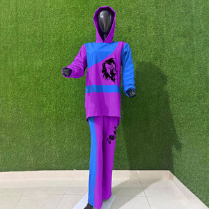 Ensemble de survêtement islamique pour femmes musulmanes imprimé en gros, sweat-shirt et pantalon de survêtement 2 pièces, couleur unie, tenue de sport modeste pour femmes - Product Image 1