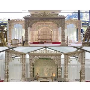 Superbe scène à thème Jodha Akbar/Mandap pour les mariages indiens Bollywood Mandap pour la scène de mariage Gold Mandap Bollywood Wedding UK - Product Image 1