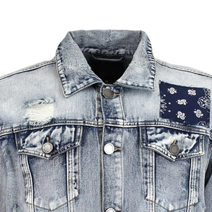 Veste en jean en toile personnalisée respirante pour homme, tendance automne-hiver, coupe ajustée, 100% coton, écologique, veste d'hiver de la rue principale - Product Image 3