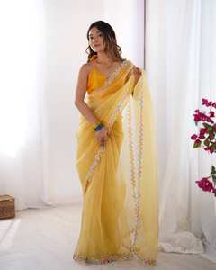 Collection Saree de vêtements de fête à imprimé floral de qualité supérieure Catalogue complet disponible au tarif de gros collection de vêtements de fête - Product Image 3