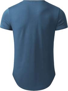 Camiseta Larga Oxford de Cuello Redondo para Hombre, Ajuste Regular, para Entrenamiento Muscular, Talla Grande, Transpirable, al por Mayor, OEM, Personalizada - Product Image 2