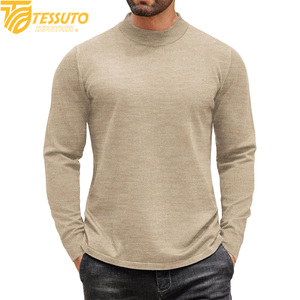 Pulls en tricot brodés pour hommes ODM 100% coton Couleur unie Motif entièrement respirant Séchage rapide Coupe-vent Haut d'hiver Confort - Product Image 4