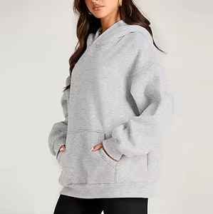 เสื้อฮู้ดผู้หญิงผ้าคอตตอนบุผ้าคอตตอนระบายอากาศได้ดีเสื้อลำลองแนวสตรีทเสื้อฮู้ดไหล่ตกเป็นมิตรต่อสิ่งแวดล้อม - Product Image 6