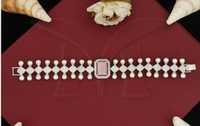 Bracelet à la mode en diamant américain Cz Full Stone Blanc Rhodium Polonais Élégant et élégant pour toutes les occasions