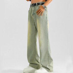 กางเกงยีนส์ทรงแบ็กกี้วินเทจของผู้ชายกางเกงยีนส์ทรงหลวมใส่สบายผ้ายืดแบบคลาสสิก - Product Image 2