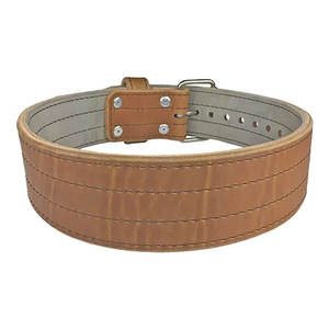 เข็มขัดออกกำลังกายหนังแท้จากปากีสถาน2025ดีไซน์ใหม่สีทึบ - Product Image 4