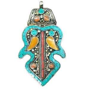 Nouvel arrivage-Charme en métal de style traditionnel Pendentif de mode ethnique unique Pendentif de mode en alliage de cuivre plaqué argent - Product Image 5