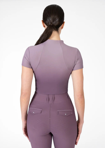 Lightweight Breathable Athletic Women Horse Riding Shirt Stretch Fabric Short <b>Sleeve</b> Equestrian Base Layer OEM Service - Product Image 6