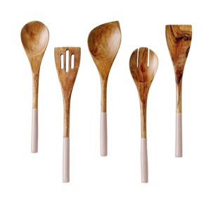 Spatule à mélanger et à cuire en bois Ensemble de cuisine en bois à long manche de 2 SERVICE À SALADE EN BOIS LOT DE 2 KETCHENWAR UNIQUE FAIT À LA MAIN - Product Image 6