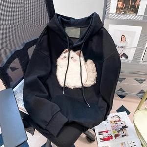 Sweats à capuche pour femmes Printemps Automne Vêtements pour couples Féminins Broderie Cartoon Lovely 3D Cat Print Pullover Hoodies Women Hoodies - Product Image 6