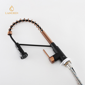 Lanerdi Spring Deign смесители для кухни с выдвижным распылителем, смеситель для раковины с поворотным изливом, смеситель для кухни, черный - Product Image 2