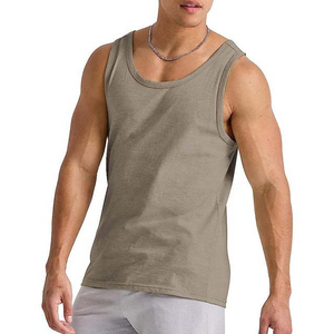 Débardeur en coton respirant pour hommes vêtements de sport prix de gros conception entièrement personnalisée OEM vêtements pour hommes débardeurs à col rond - Product Image 1